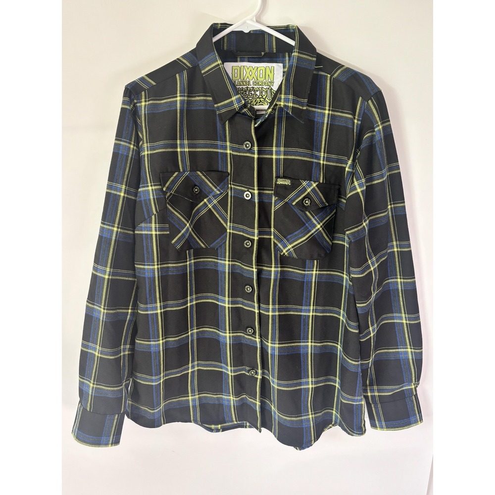Dixxon Flannel Shirt Mens Large Black Infectious Grooves Long Sleeve Button Up